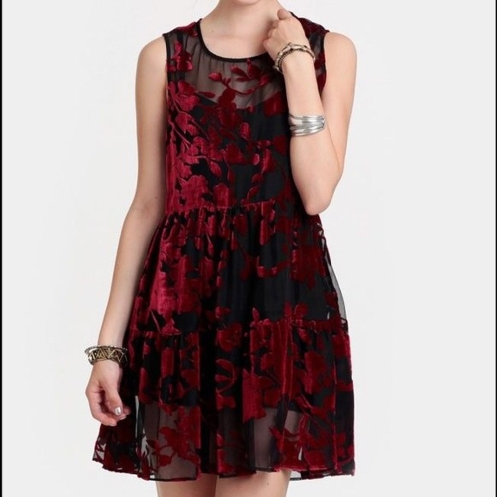 For love and lemons red velvet dress